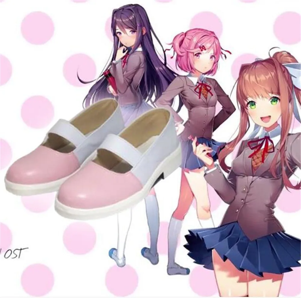 Doki Literature Club! Monika/ботинки для косплея; карнавальные вечерние ботинки на Хэллоуин; аксессуары для костюмированной вечеринки; A1019
