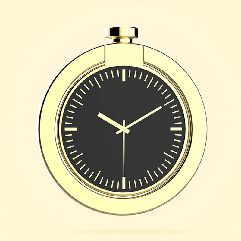 Металлическое кольцо-держатель с роскошным универсальным дизайном часов, магнитное кольцо-Кронштейн для мобильного телефона с вращением на 360 для iPhone X 8 - Цвет: Gold