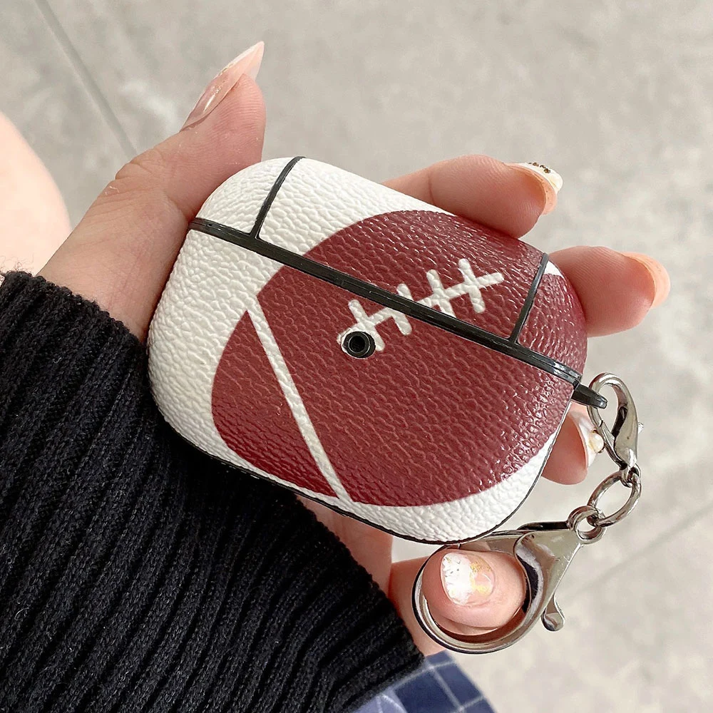 Baseball Leather Case For Airpods 3 2 1 Pro Cute pattern Case for Apple  Airpods 2 Pro Airpods3 Cover Leather football Case Shell - AliExpress