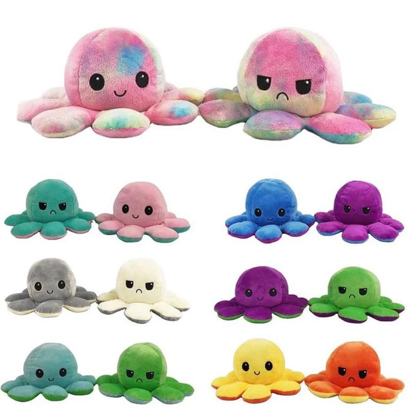 

Reversible Flip octopus Plush Stuffed Toy Soft Octopus Reversionary Animal Home Accessories Cute Animal Doll Children Gifts Baby