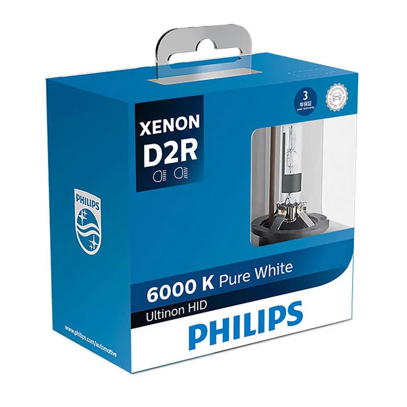 Philips HID 6000K D1S D2S D2R D3S D4S Ultinon холодный синий ксеноновый белый светильник, автомобильный обновленный головной светильник, лампочки, вспышка, быстрый запуск, пара