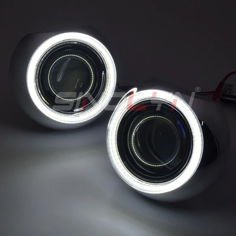 Sinolyn проектор фары линзы глаза ангела объектив би-ксенон COB Halo комплект для H7 H4 автомобильные аксессуары Настройка использования H1 ксеноновая лампа DIY
