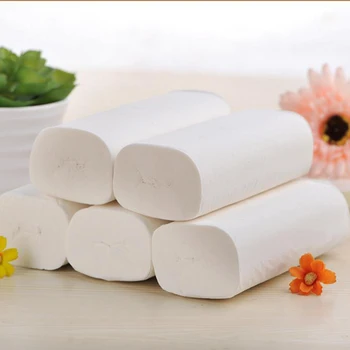 

12 Rolls/Lot 4 Layers Toilet Roll Paper Natural Virgin Pulp Pattern Paper Home Bathroom Tissue Rolling Paper