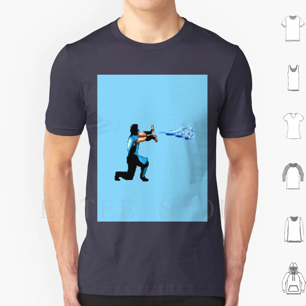 Sub Zero Special Attack T Shirt Uomo Cotone 6Xl Sub Zero Mortal Kombat Subzero Maskup Retrogames Pixelart Muslimate 8Bit