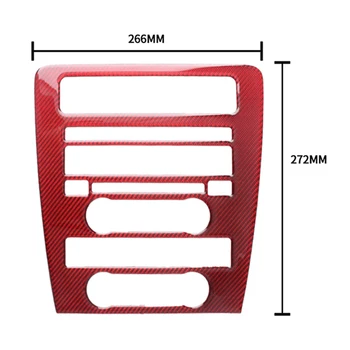 

Carbon Fiber Sticker Navigation Central Control CD Panel Cover Trim Frame Car Accessories for Ford Mustang 2009-2013,Red