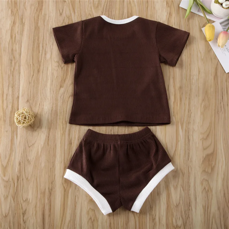 Одежда для младенцев; коллекция года; комплект одежды для маленьких девочек; топы с короткими рукавами для мальчиков; футболка+ шорты; спортивные костюмы для детей; повседневная одежда