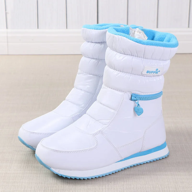 M025Te-white Winter Boots Women Ladys Warm Shoes Snow Boot Inside Mixed Natural Wool Solid Color White Buffie Nice Looking Free Shipping - Цвет: M025Te-white