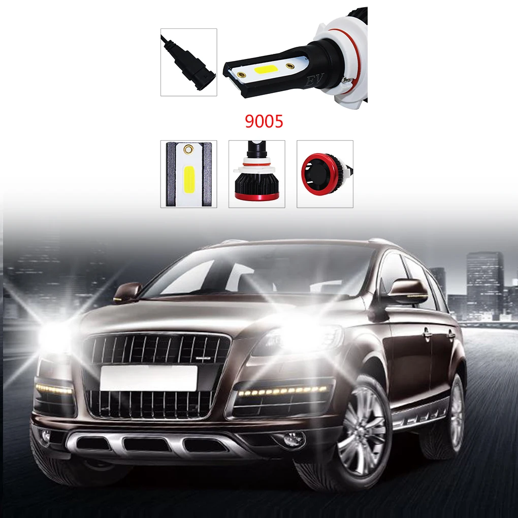 2 шт 9005/9006/H4/H7/H11 супер яркие Автомобильные фары 100 Вт освещение автомобилей 6500K замена лампочки