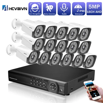 

AHD DVR NVR 16CH 8CH Security Camera System 5MP CCTV Camera System Waterproof IR-CUT CCTV Video Recorder Face Detection AVR Kit