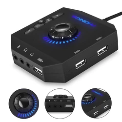 Carte son externe USB 7.1 pour ordinateur professionnel, adaptateur Audio, convertisseur, Interface Audio pour PC portable 