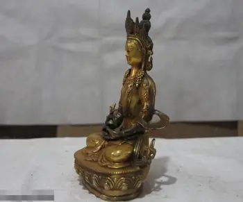 

Tibetan Buddhism Bronze copper Seat Amitayus longevity God Goddess Buddha Statue