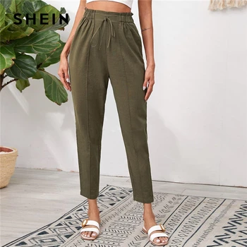 Брюки с узлом и карманом для сигарет женские, Осенние, 2020