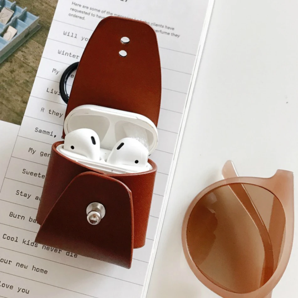 Роскошные наушники чехол для Airpods сумка кожаный наушник защитный ...