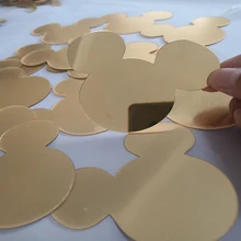 12 шт./компл. 3D акриловое зеркальное покрытие Микки Маус голова Форма стены Стикеры Спальня Свадебные украшения настенные наклейки "Love" Art плакат