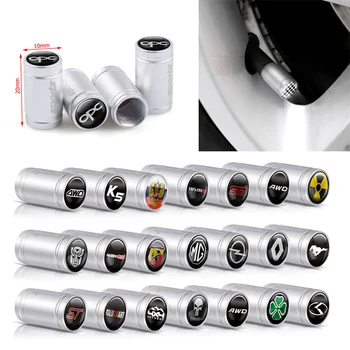 

4pcs New style Aluminum alloy Car Wheel Tire Valve Stem Caps for Renault lada opel Nissan seat JEEP Chevrolet BMW Audi Subaru