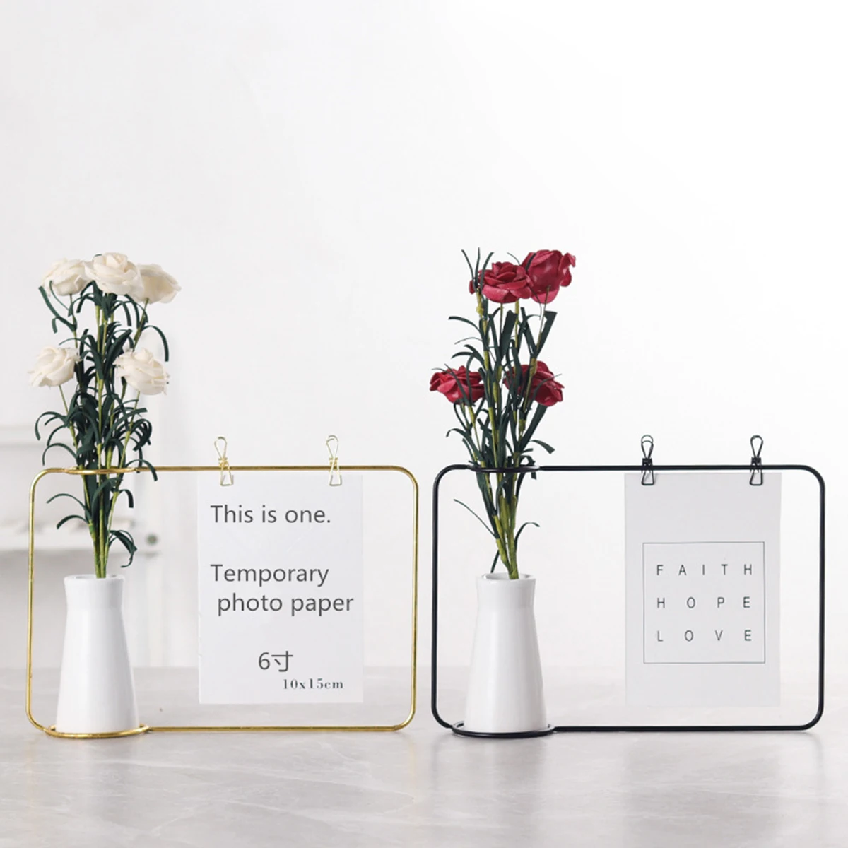 Creative Vase Home Decor Nordic Style Art Retro Vase Metal Plant Holder Deoration Iron Line Flower Ornament For Home Room Garden 2