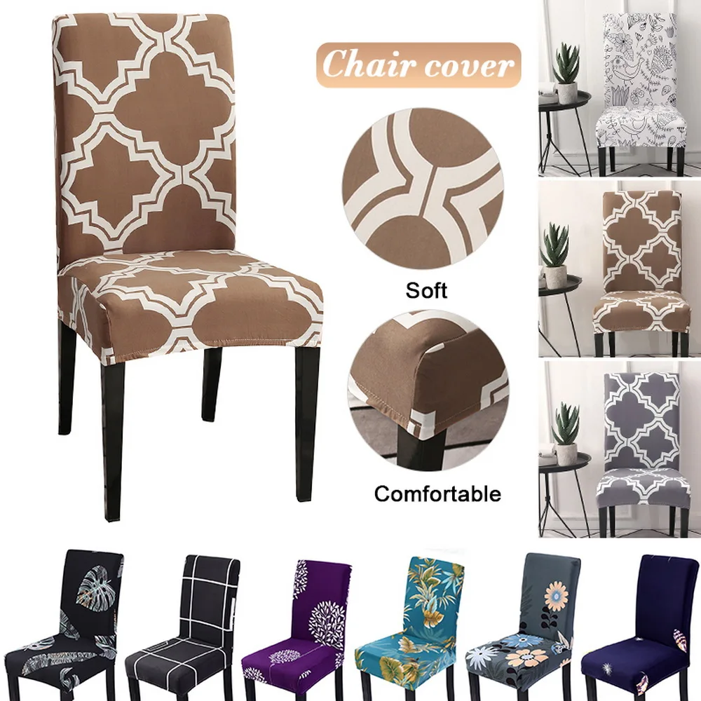 

Spandex Chair Cover Slipcover Flower Printing Dining Chair Cover Removable Anti-dirty Kitchen Stretch Chair Cover for Banquet