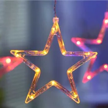 Светодиодный светильник-гирлянда со звездами, перезаряжаемая батарея, домашний занавес, свадебный фестиваль, декоративная лампа-LB66