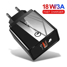 18 Вт Быстрая зарядка 3,0 USB зарядное устройство 3A зарядное устройство для мобильного телефона адаптер для iPhone 11 Pro Max QC3.0 Быстрая зарядка для samsung Xiaomi