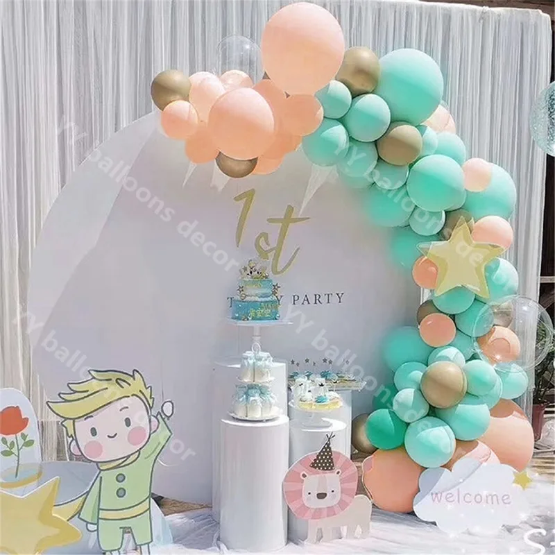 Tiffany Blue Balloon 1 арочный комплект для детей 103 шт. Macaroon Orange вечерние с днем рождения