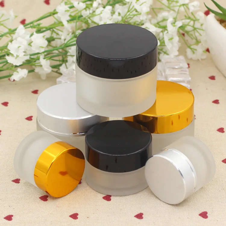 

10PCS X 5g-50g Frosted Glass Container Bottle Jar Matte Pot for Cosmetic Face Cream Lip Balm Sample Storage Home Use with Gasket