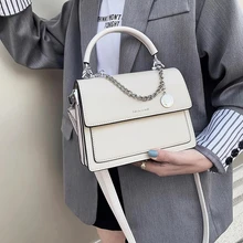

Pu Leather Square Shoulder Bags for Women Fashion Chain Ladies Crossbody Bag Luxury Designer Handbag Solid Color Female Purses