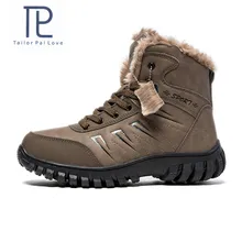 Мужские ботинки; модная очень теплая зимняя обувь; уличные мужские ботинки; повседневные брендовые зимние ботинки; Теплые ботильоны; Botas; размеры 39-46
