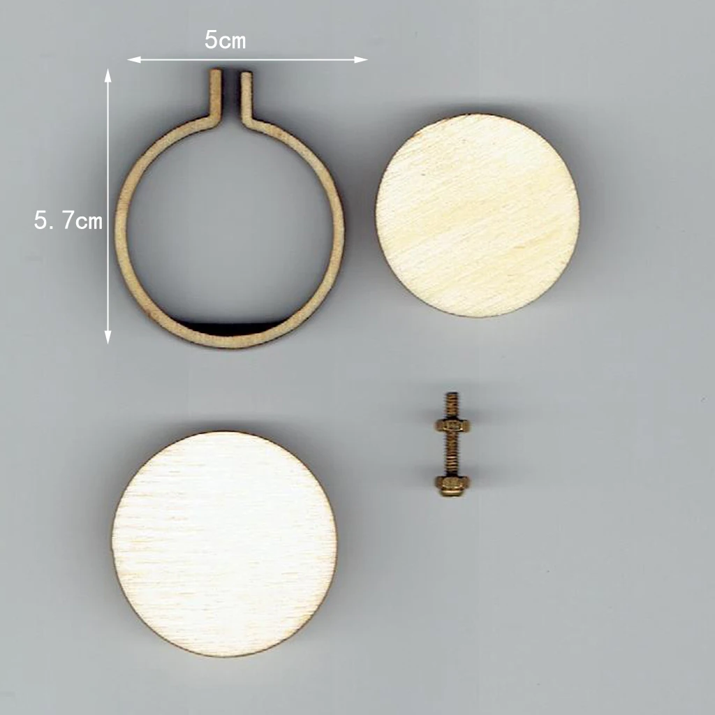 Мини-кольца для вышивания/квадратные/овальные/прямоугольные деревянные рамки для вышивки крестиком ручной работы кулон DIY серьги ремесла - Цвет: 5x5.7cm round