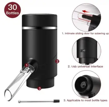 

1PC Automatic Red Wine Pourer Aerator Decanter Dispenser Bar Accessory Easy To Use Smart Electric One-Touch Wine Decanter