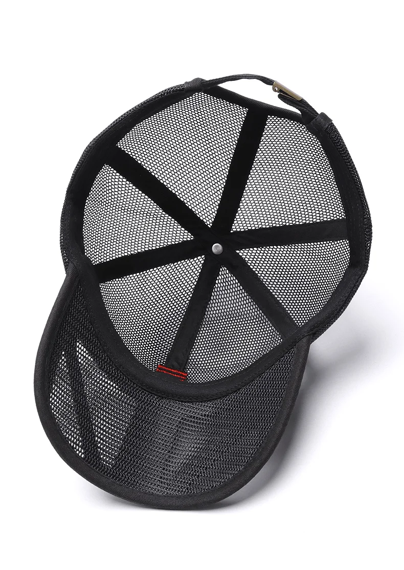 Full mesh baseball cap for men and women, featuring breathable fabric and adjustable fit.