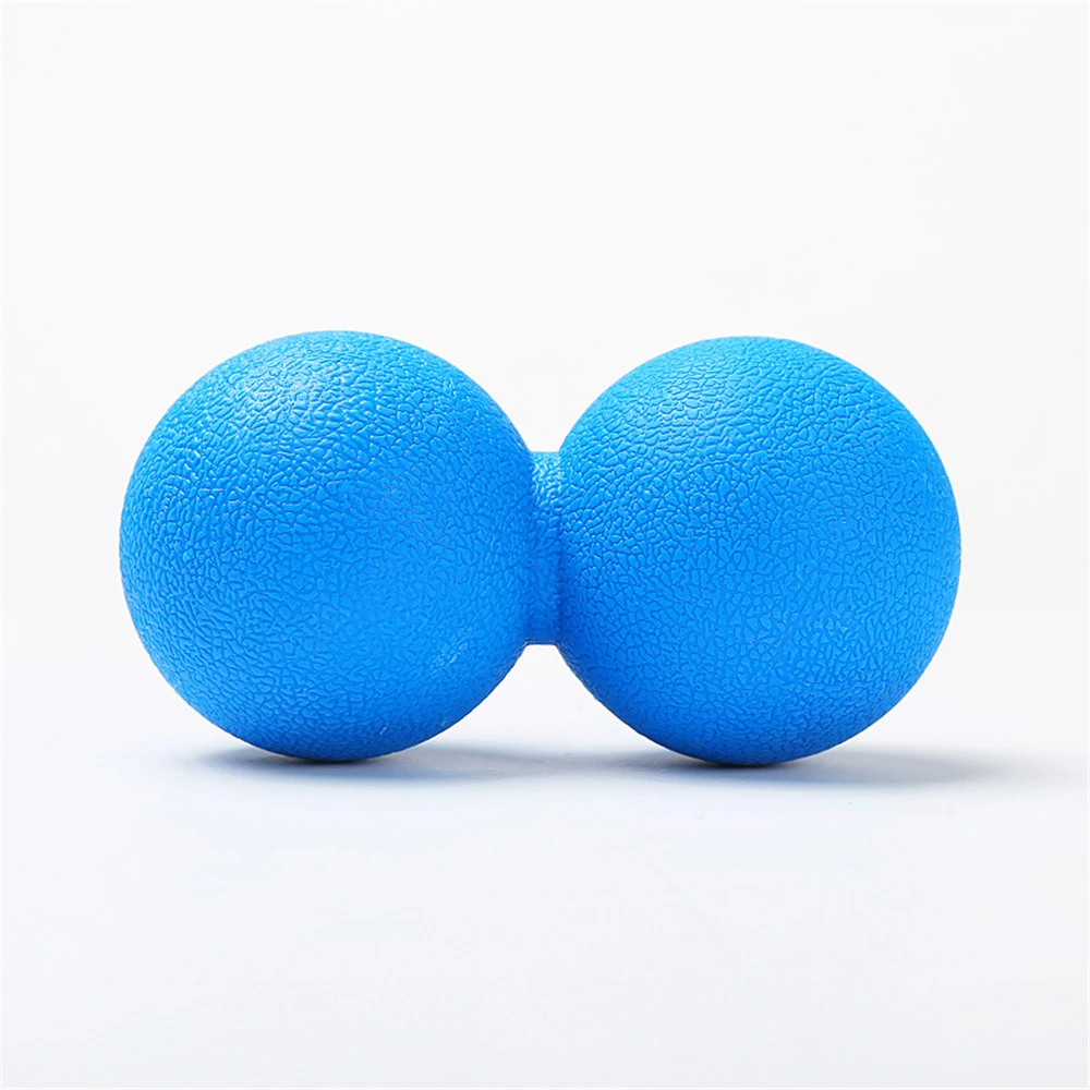 Фитнес мячик для массажа стоп-фасции мяч двойной шар арахисовый мяч инъекции глубокий мышечный расслабляющий шар палочки оборудование для йоги - Цвет: Синий