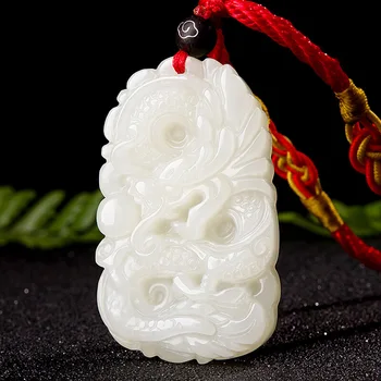 

Natural Hetian Jade White Jade Pendant Necklace