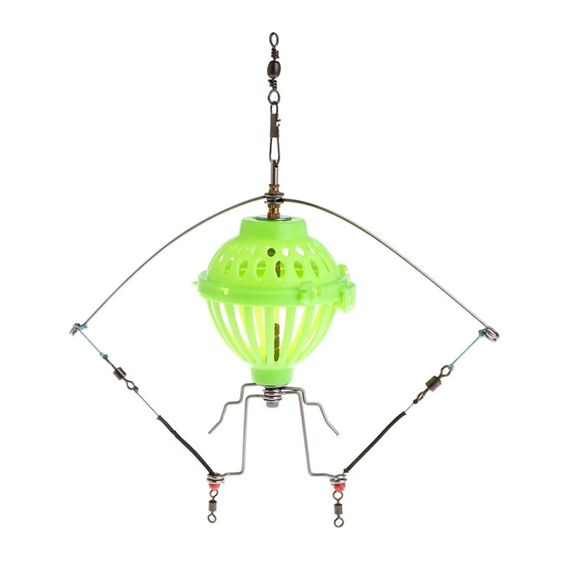 Fishing Feeder Accessories Multi Functional Automatic Tackle Trap Spring Cage Fishhook For Sea Night Lake Pond Fishing