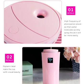

Hot 260Ml Mini Usb Diffuser Car Humidifier Ultrasonic Humidifier Air Diffuser With Led Night Light Mist Maker For Home Office