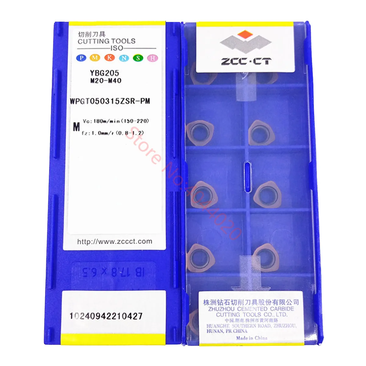 

ZCC.CT WPGT050315ZSR-PM/WPGT060415ZSR-PM/WPGT080615ZSR-PM YBG205 карбидные вставки 10 шт.