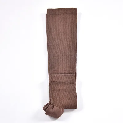 CXZD Модные мужские и женские носки теплые однотонные Гольфы с открытым носком унисекс компрессионные гетры - Цвет: coffee