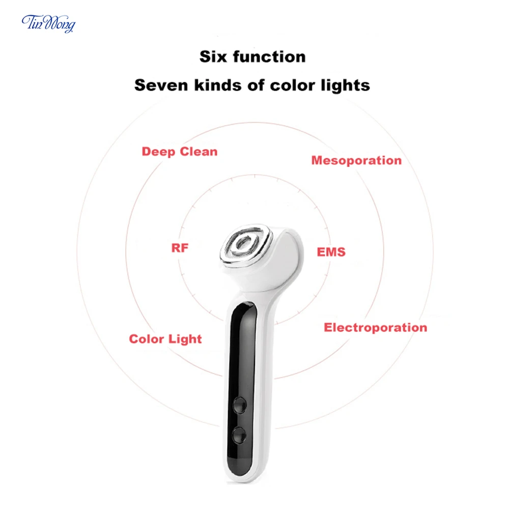 Светодиодный светильник для фотонной терапии Устройство для омоложения кожи вибратор массаж 7 цветов EMS гальванический Лон+/-5 в 1 косметическая машина