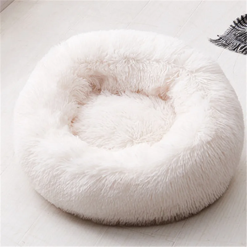 Soft Comfy Calming Dog Beds for Large Medium Small Dogs Puppy Labrador Amazingly Cat Marshmallow Bed Washable Plush Pet Bed - Цвет: white