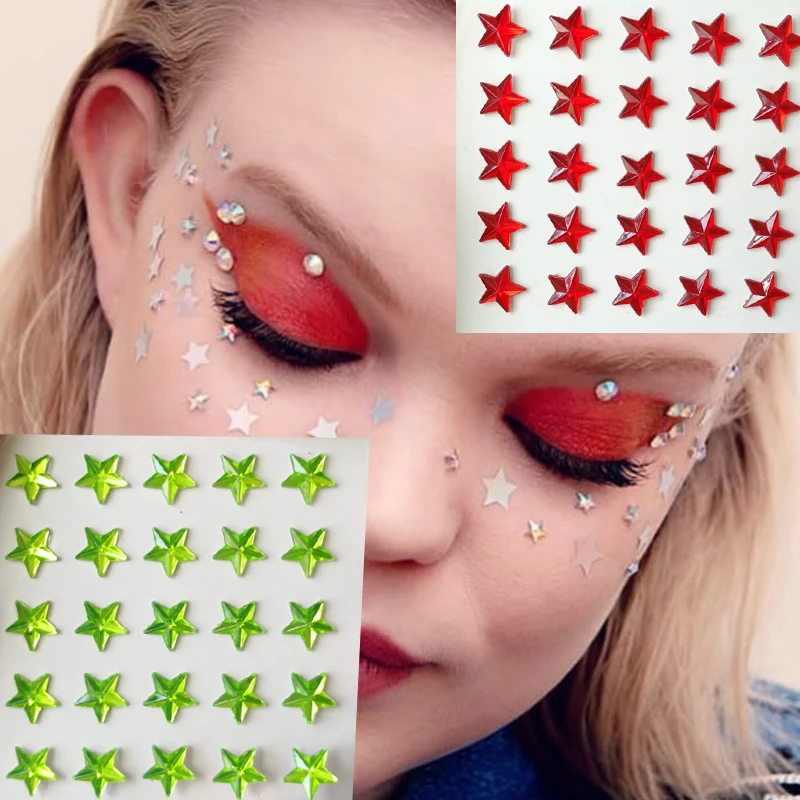 

Face jewels Star eye glitter Temporary Tattoo Party Face Makeup Tools tattoo stickers makeup glitter wholesale