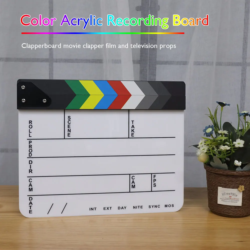 Film Clapper Board Delicate Texture Director Video Scene Clapperboard  Acrylic Dry Erase Movie Film Recording Prop - Photo Studio Kits - AliExpress