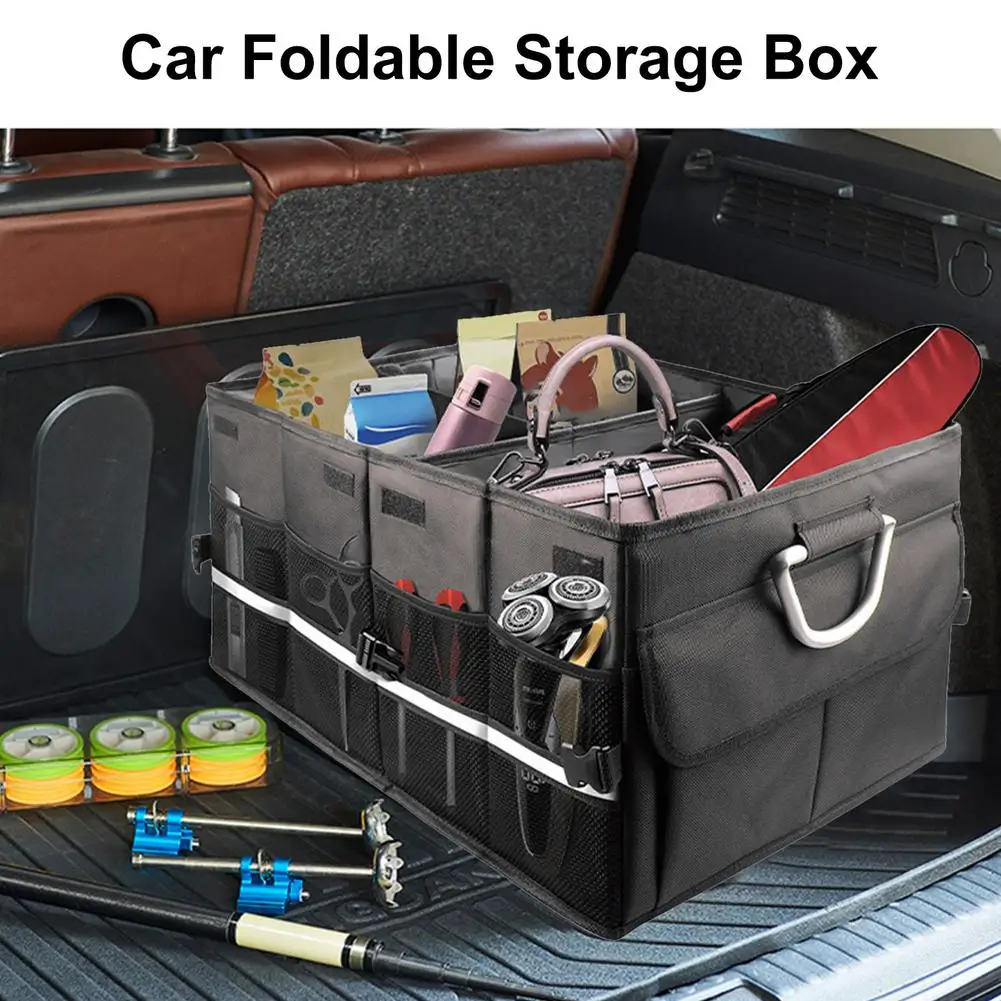 Organizador de maletero de coche, caja de almacenamiento de gran capacidad,  tela Oxford, impermeable, bolsa de maletero plegable - AliExpress