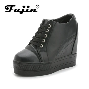 

Fujin Brand 2020 thick sole Summer Autumn Women wedge shoes breathable platform pumps with wedges heel white black female pumps