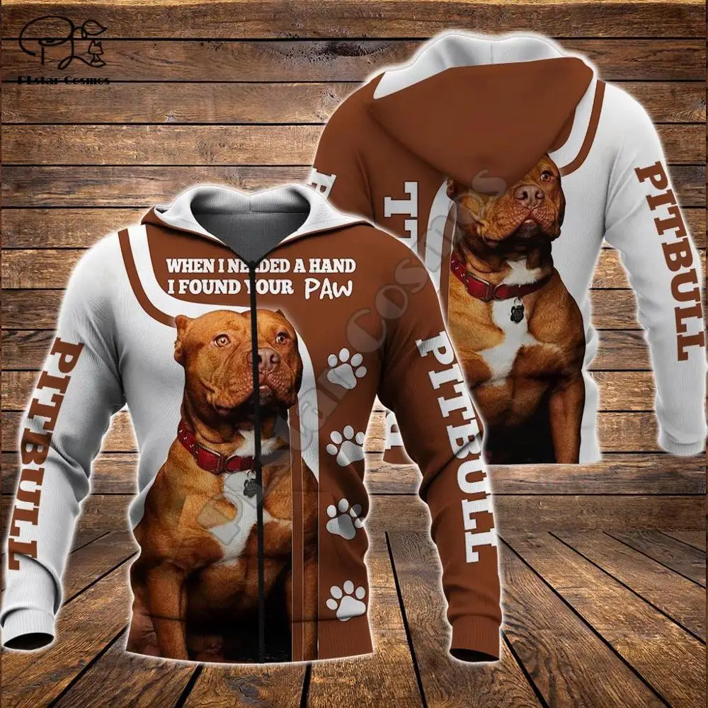  Men Unisex pitbull limited edition 3d dog print zipper hoodie long sleeve Sweatshirts jacket pullov