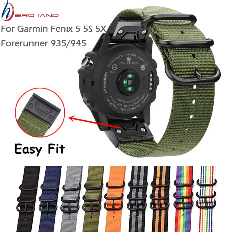 Для Garmin Fenix 6S 6 6X Pro 5S 5 5X Plus удобный тканый нейлоновый ремешок для часов Quick Release 20 22 26