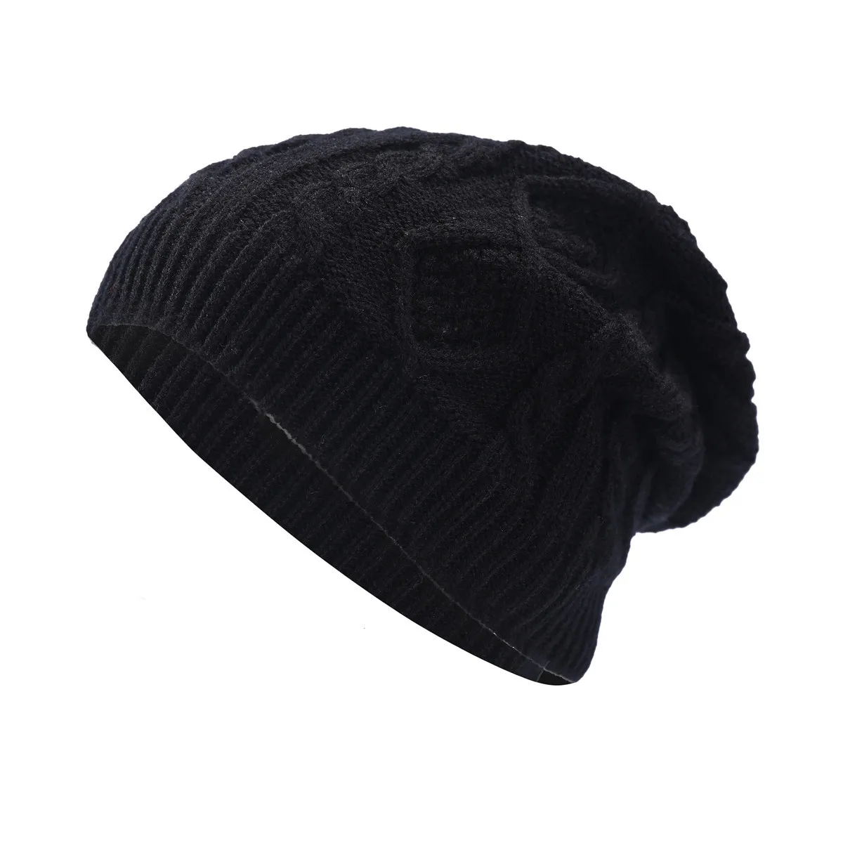 New Cool Women Warm Soft Beanies Hat Cap Lady Apring Autumn Winter Solid Geometric Knitted Casual Bone Cap Hat For Women 5