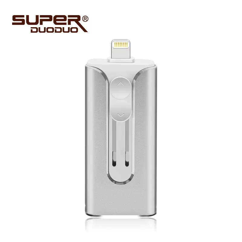 Silver Новинка Otg USB флеш-накопитель для iPhone/Android телефон ручка-накопитель для iPhone 6 6P 6S 7 7P 7S 8 8P X XS XR Pendrive iOS 8,0 выше - Цвет: Silver