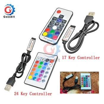 

5V USB Led Strip Lights RGB USB RF Remote Controller LED Strip light 17 24 Key Remote Wireless for RGB 3528 5050 smd Led Strip