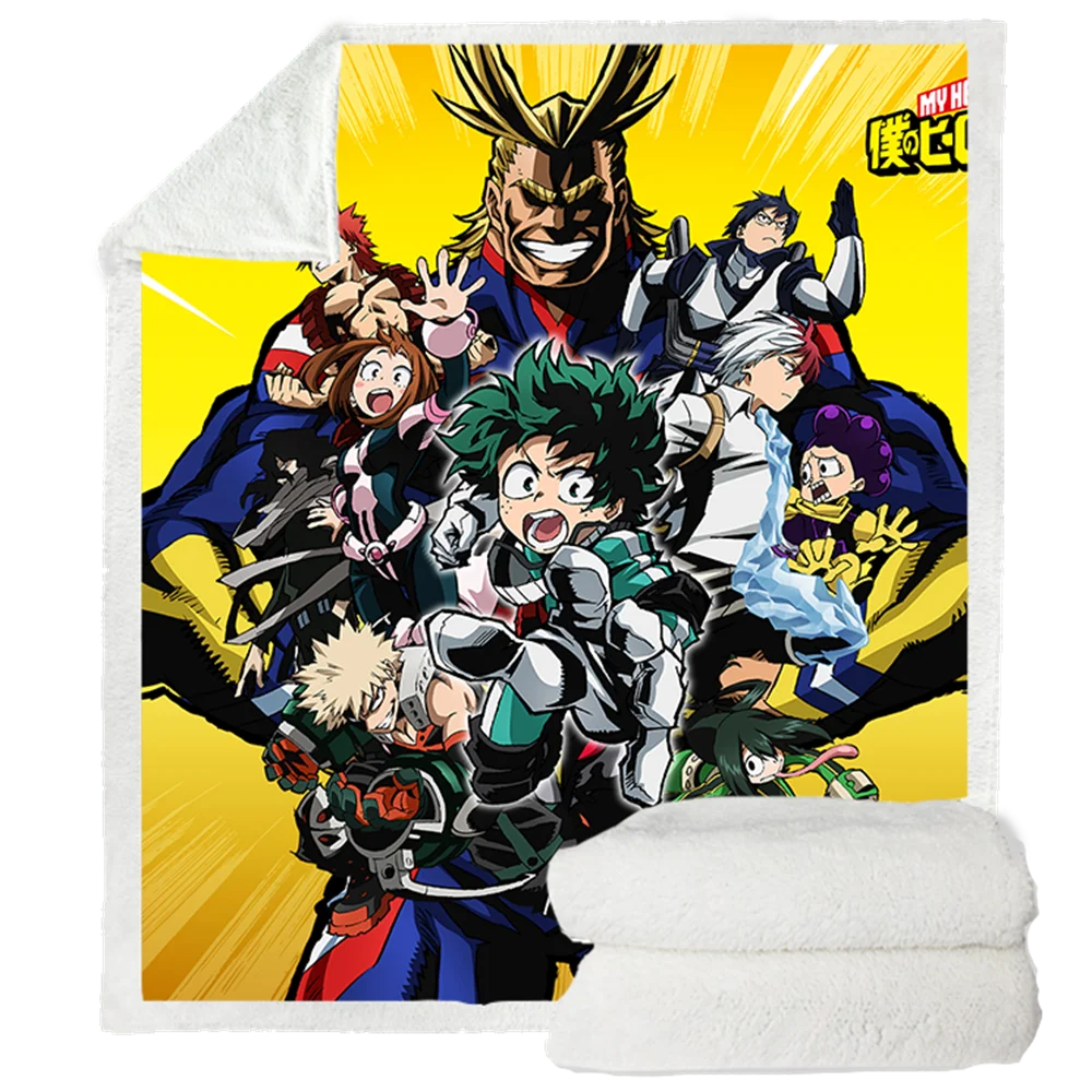

Одеяло с 3D-принтом аниме «Моя геройская Академия», тонкое покрывало для кровати в стиле Харадзюку, покрывало на стул, домашнее плюшевое покрывало, мягкое покрывало B52