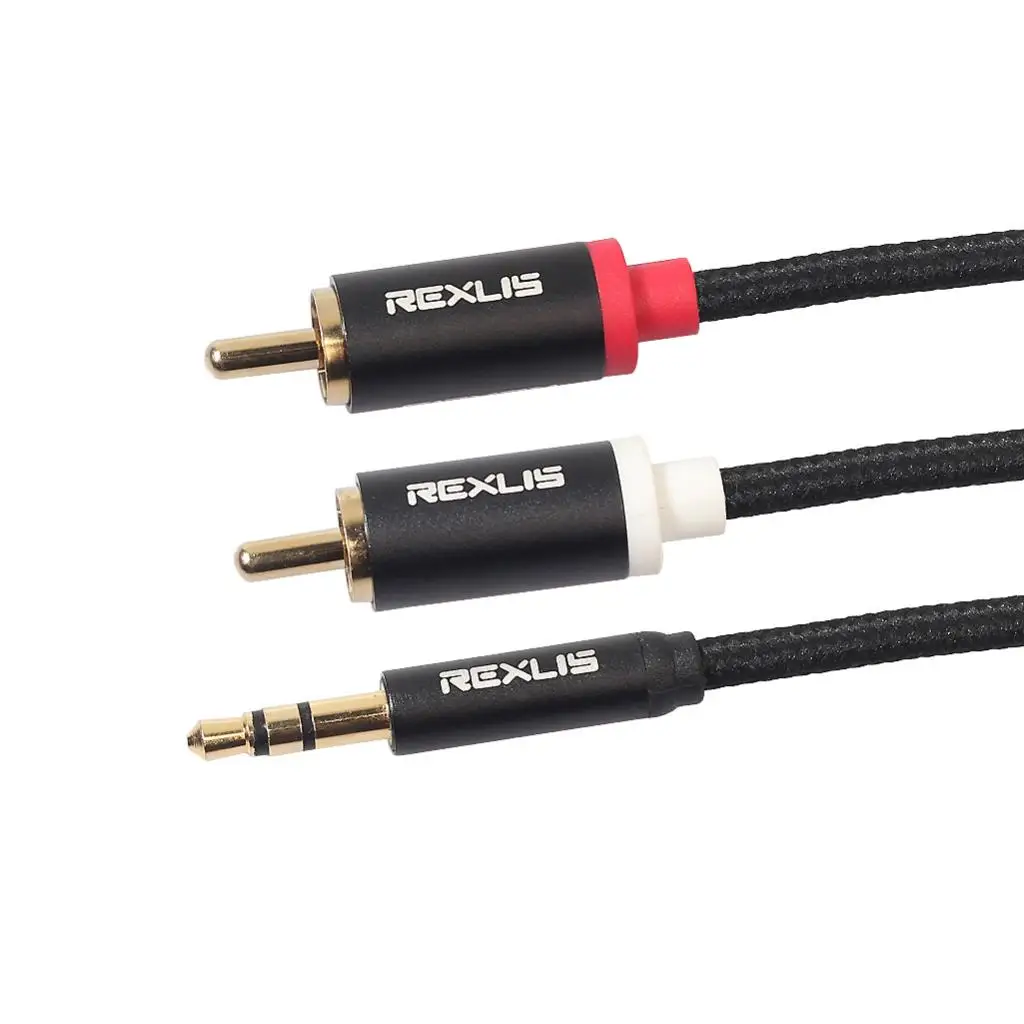 3.5mm to RCA Stereo Subwoofer AUX Cable Connector Splitter Wire 50cm