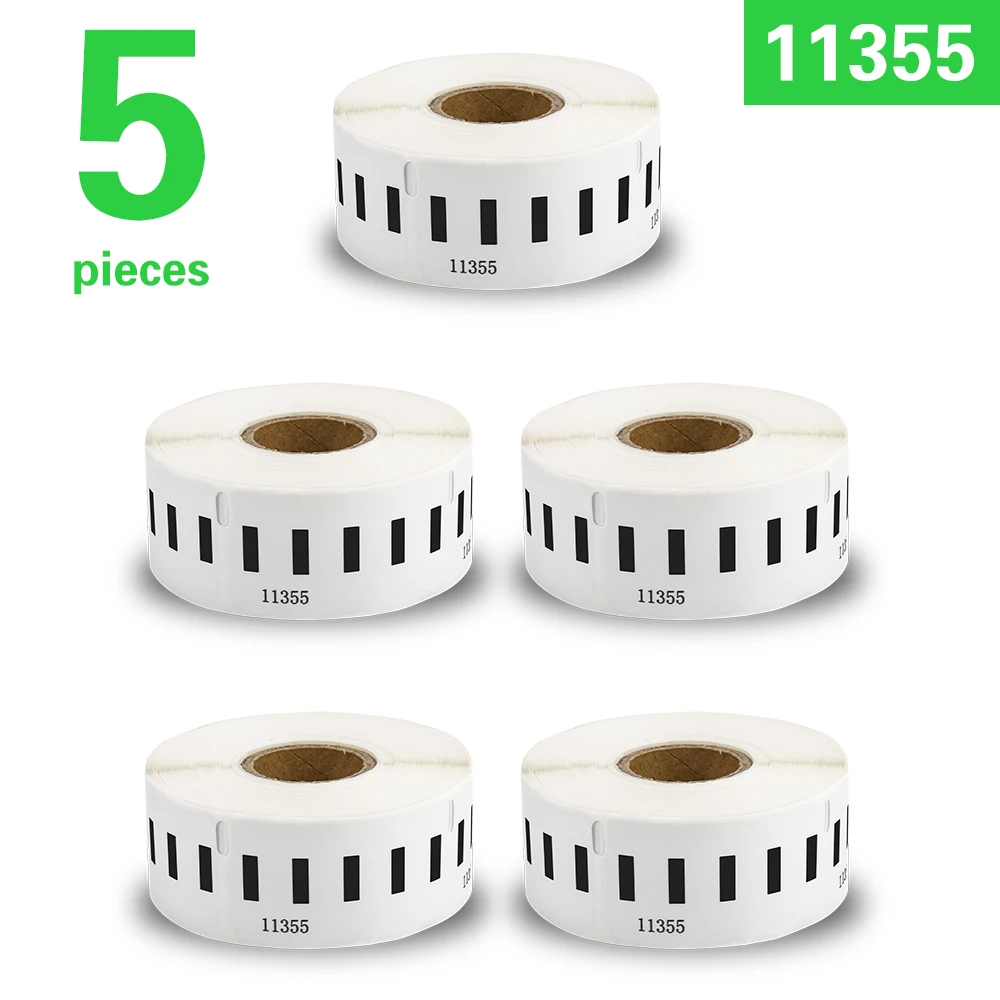 

5PK Thermal Paper Roll 11355 Printer Label Roll Label Sticker Waterproof Paper 19*51mm Compatible Dymo Labeller Printer LW450